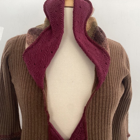 Boho whimsigoth cottagecore lagenlook dark Fairy upcycled hooded sweater tunic S - Picture 6 of 15